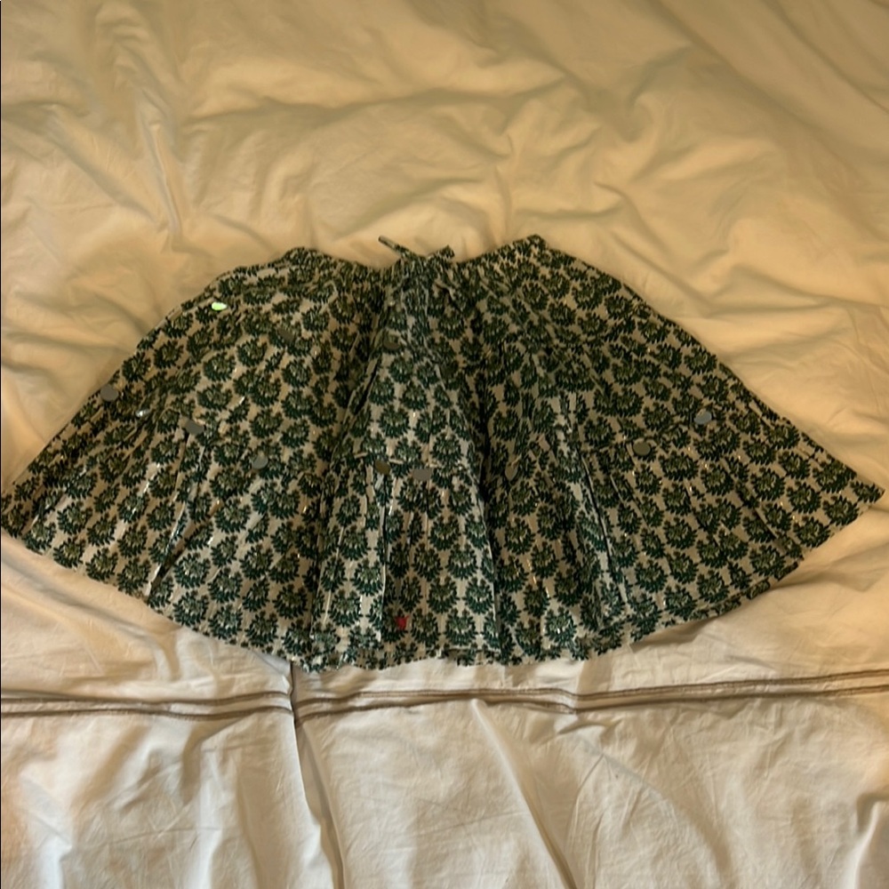 Pink Chicken Floral Green Skirt